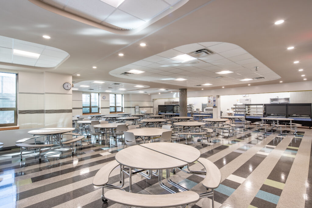 Cafeteria With Round Tables