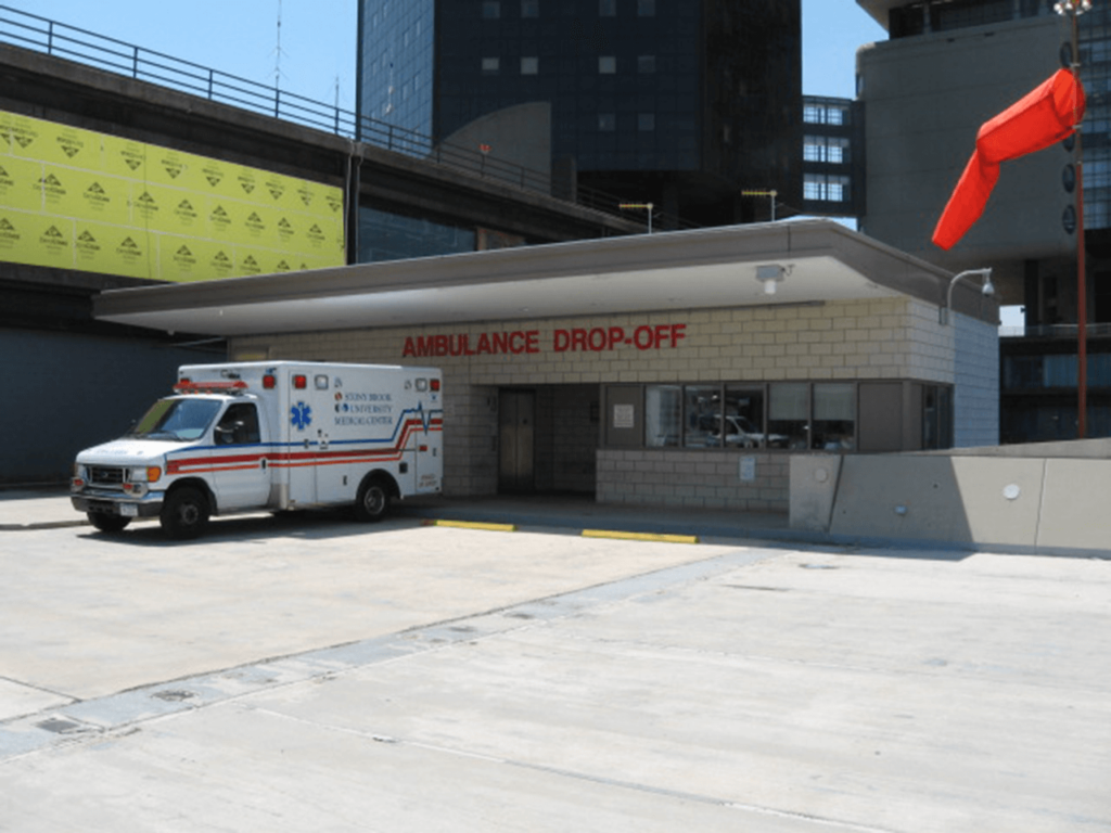 Stony Brook Hospital Parking Deck Ambulance