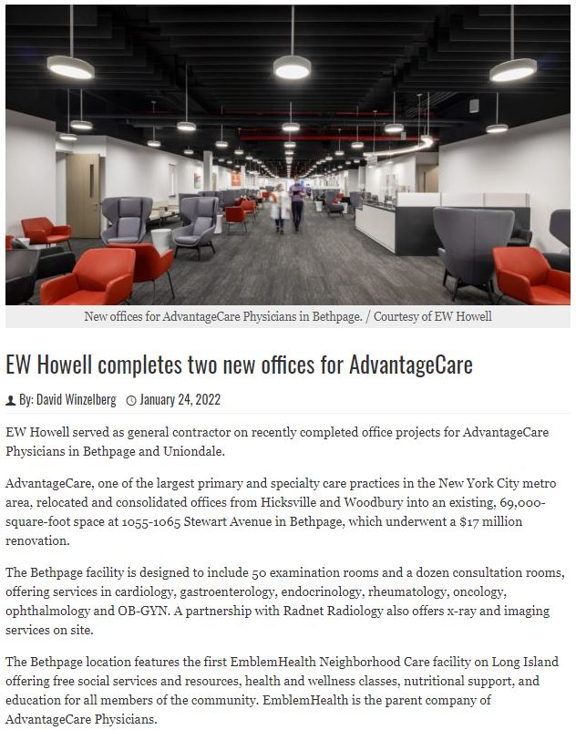 EW Howell New AdvantageCare Physicians Offices Part 1